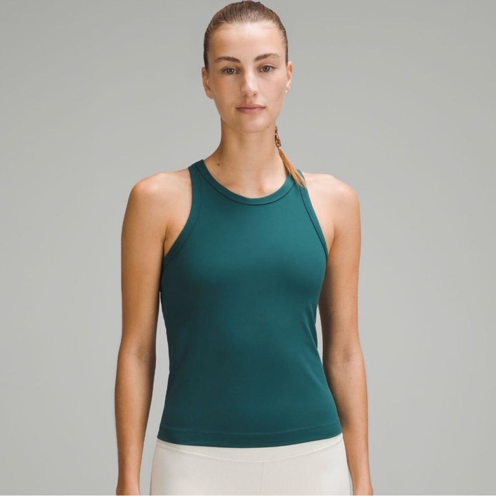 lululemon Align™ Waist-Length Racerback Tank Top storm teal Sz 8 Euc 🌱🌿🍃